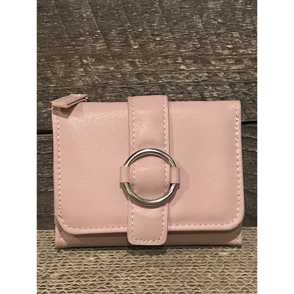 Guang Tong Women's pink Tri-Fold Wallet Faux Leather Purse Embossed Safe Keeper
